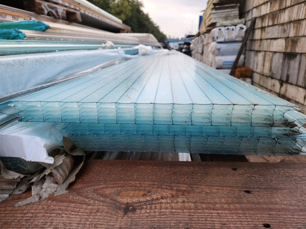 178 - Polycarbonaat kanaalplaten, Ophalen, Kunststof, Gebruikt, Blauw