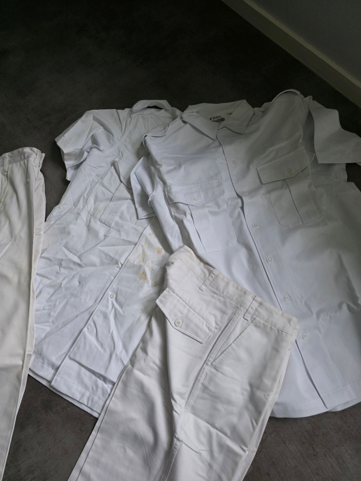 Marine kleding - Uniform (overhemden en broeken), Ophalen of Verzenden, Gedragen, Onbekend