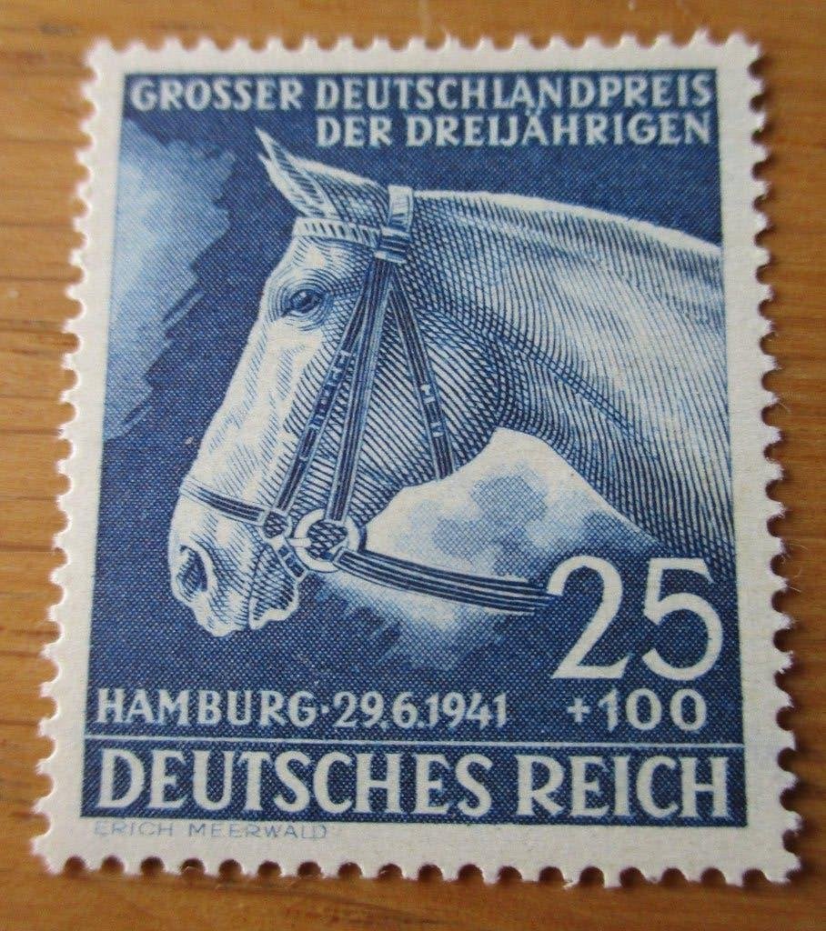 Deutsches Reich, toeslagzegel Paardenrennen, 1941, Postzegels en Munten, Postzegels | Europa | Duitsland, Verzenden, Duitse Keizerrijk