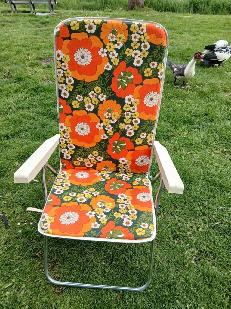 Nieuwe vintage campingstoel jaren '70 - 4 standen, Ophalen