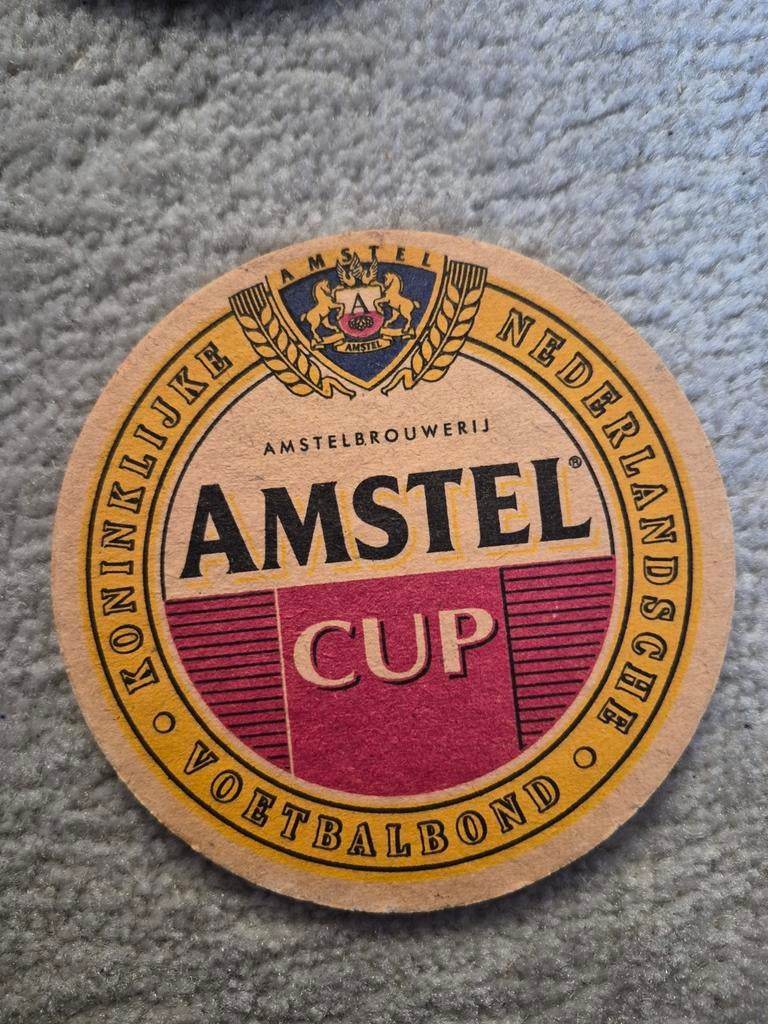 Amstel Cup bierviltje - Koninklijke Nederlandse Voetbalbond, Ophalen of Verzenden, Viltje(s), Amstel