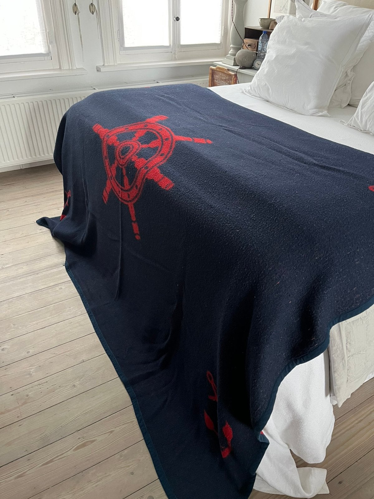 SPOTPRIJS! VINTAGE DEKEN WOONDEKEN WOL 2 STUKS BLAUW/ROOD, Huis en Inrichting, Wol, Ophalen of Verzenden, Blauw, Woondeken
