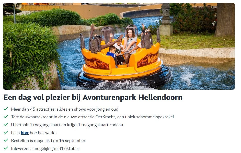 Avonturenpark Hellendoorn – 1+1 GRATIS, Twee personen, Kortingskaart