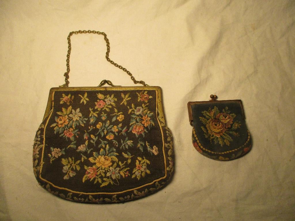 antiek handtasje en beursje Frankrijk, Antiek en Kunst, Ophalen of Verzenden