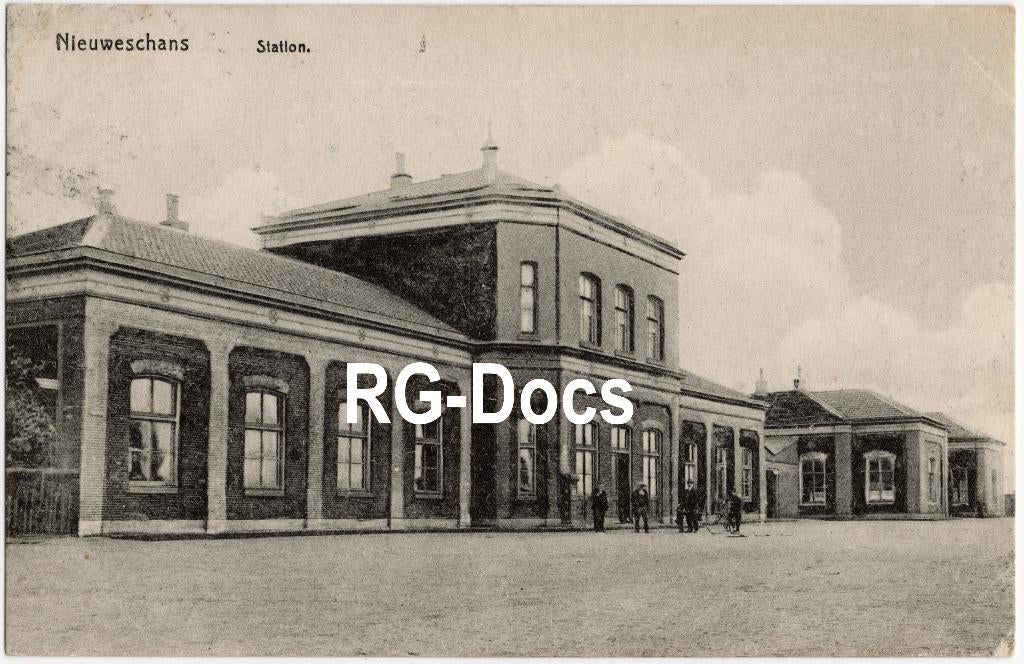 Ansichtkaart Briefkaart Trein Station SS Nieuweschans 1926, Ophalen, 1920 tot 1940, Gelopen, Groningen