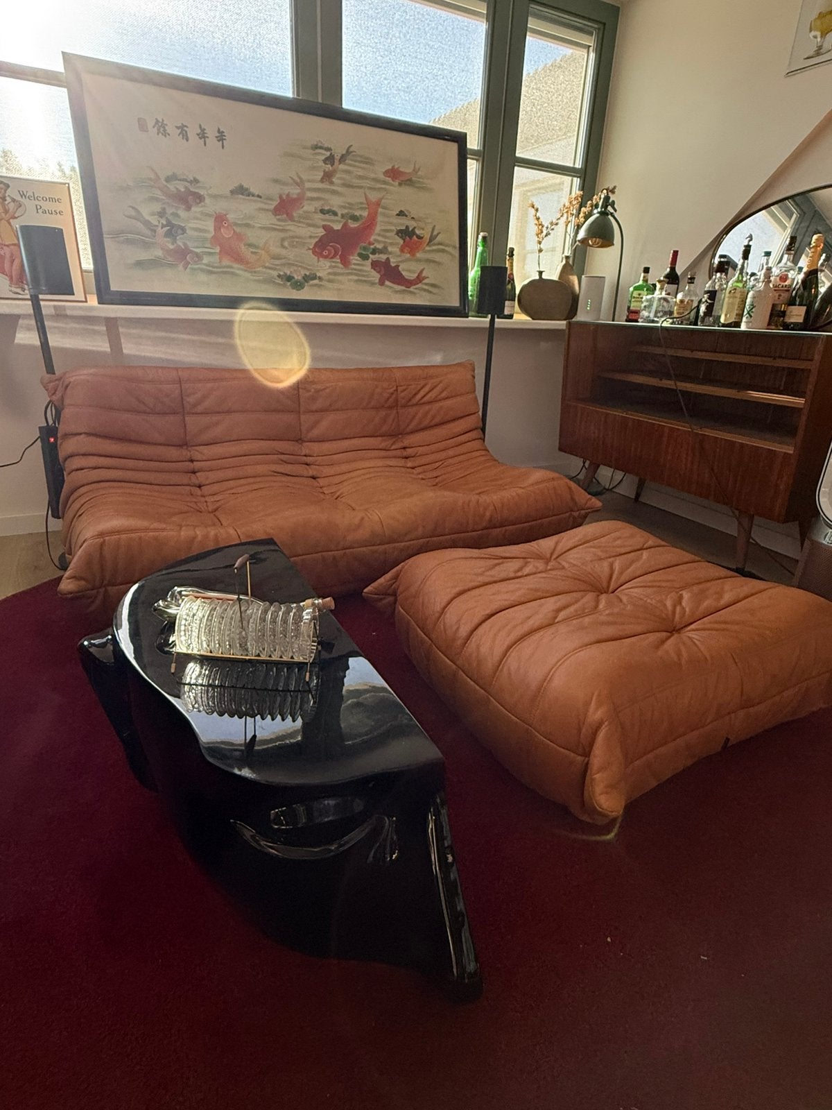 Ligne roset togo plus poef (origineel) cognac, Ophalen