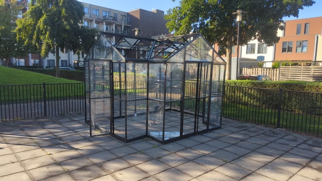 Kas Dancovershop opknappertje 10,41m2, Ophalen, Kweekkas, Aluminium, Polycarbonaat