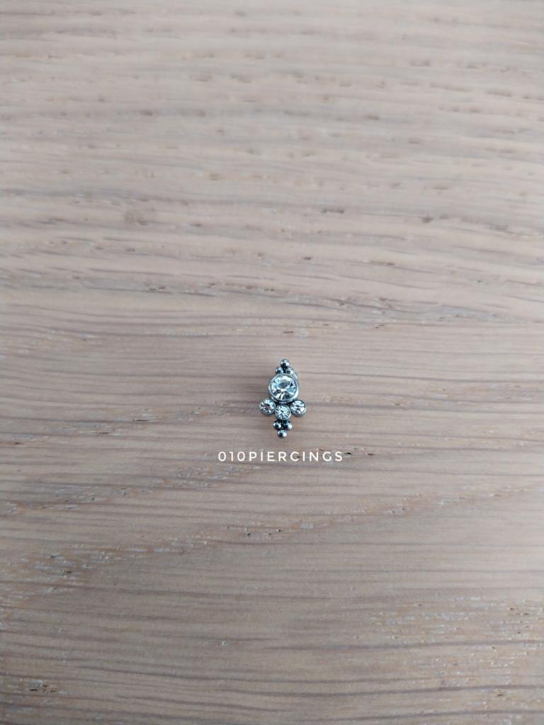 Nieuwe micro dermal. Sierlijke steentjes., Ophalen of Verzenden, Zo goed als nieuw, Staal