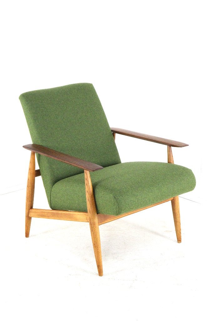 vintage fauteuil easy chair nieuw gestoffeerd gerestaureerd, Hout, Nieuw, Ophalen of Verzenden, Oss