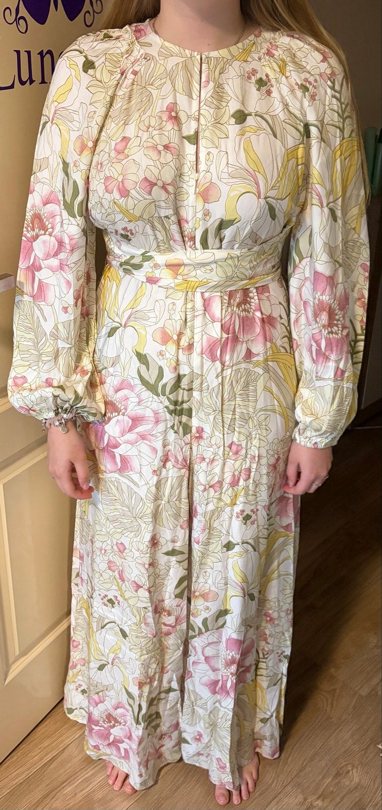 Ted Baker Witte jumpsuit met bloemenprint en wijde pijpen, Verzenden, Nieuw, Maat 42/44 (L), Wit