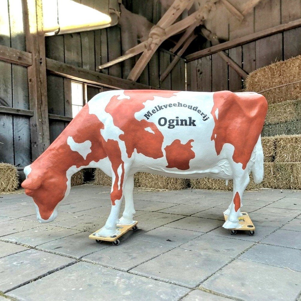 Koeien beelden in elke Kleur of Koe met Reclame Tekst Logo, Tuin en Terras, Tuinbeelden, Ophalen, Nieuw, Kunststof, Dierenbeeld