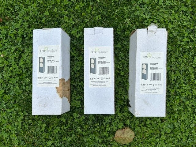 3x Tuinstopcontact antraciet, IP44 voor buiten, Tuin en Terras, Ophalen, Minder dan 50 watt, Overige typen, Netvoeding