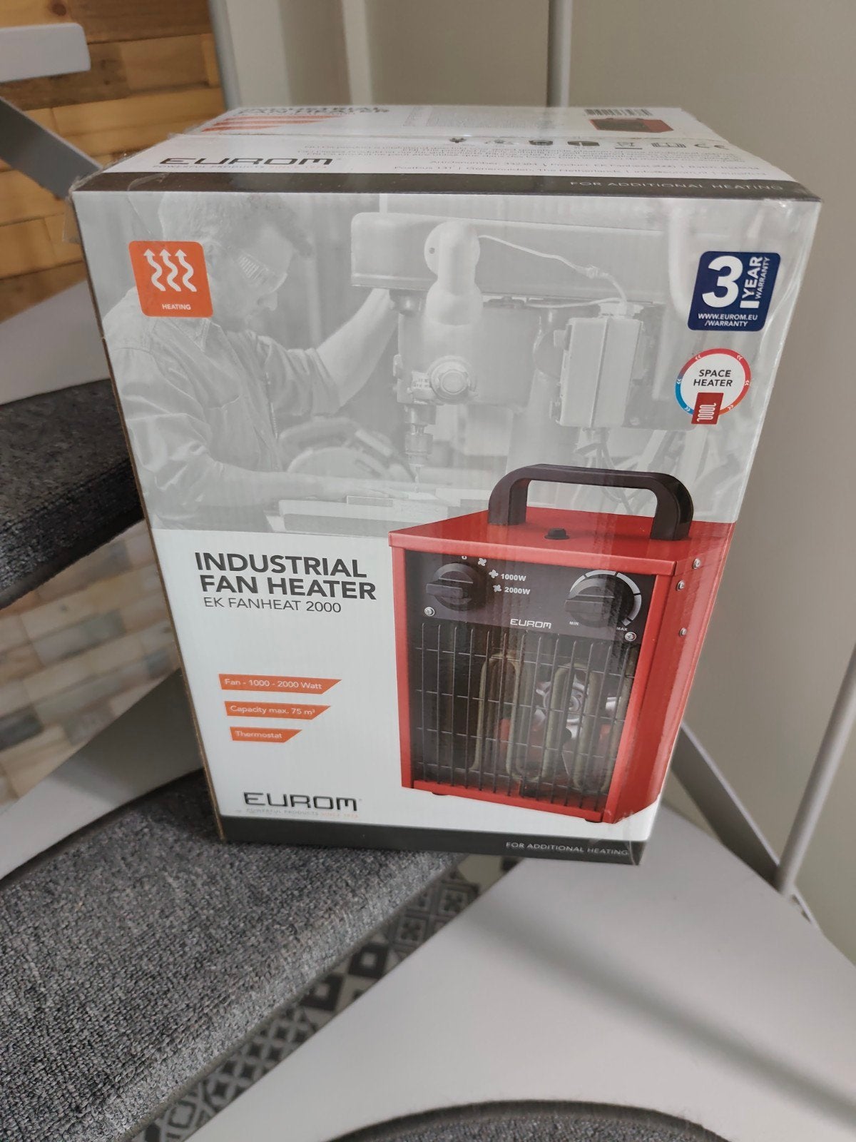 Eurom EK Fanheat 2000 Industriële Ventilatorkachel, Ophalen of Verzenden, Nieuw, 800 watt of meer, Kachel