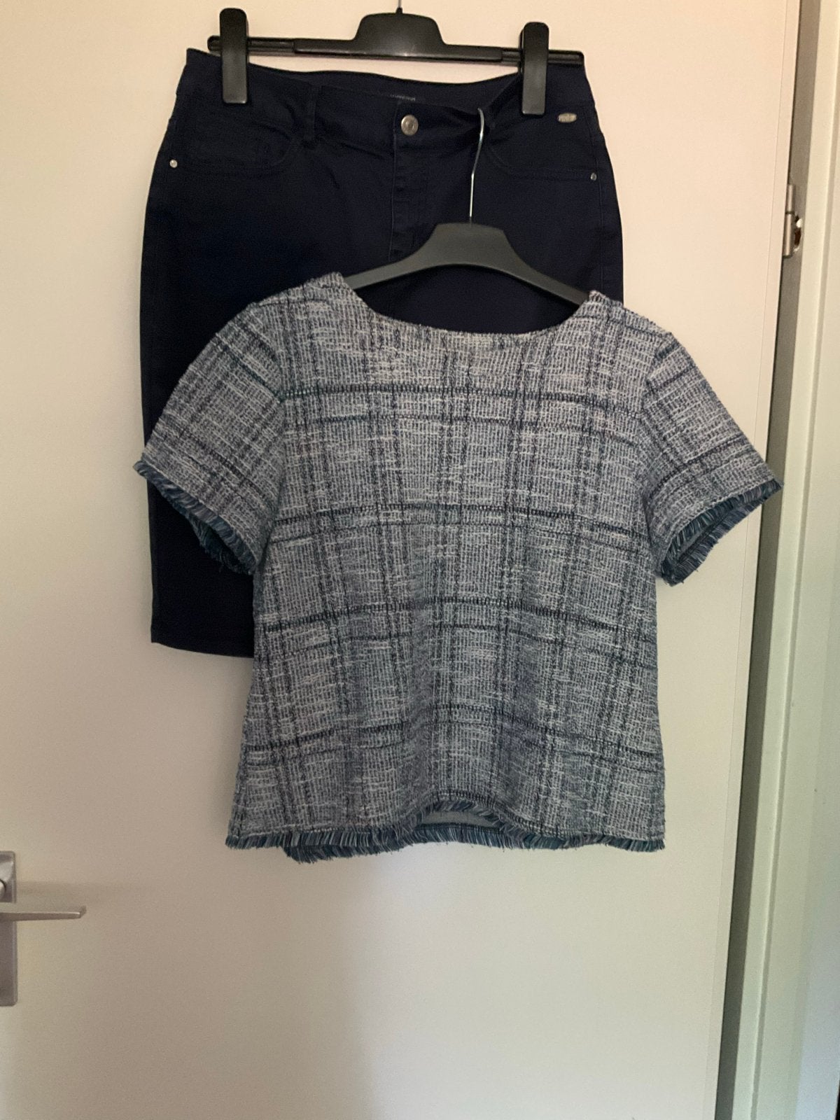Set McGregor rok en geruite top, Maat 38/40 (M), Blauw, Ophalen of Verzenden, Knielengte