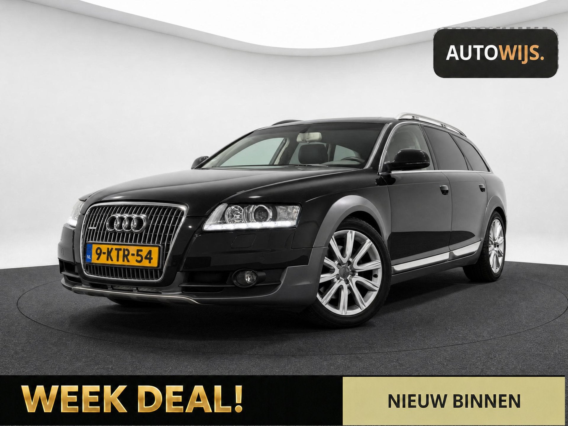 Audi A6 allroad quattro 2.7 TDI Pro Line|LEDER|163PK|NETJES|, Auto's, Euro 5, Gebruikt, Zwart, 2698 cc