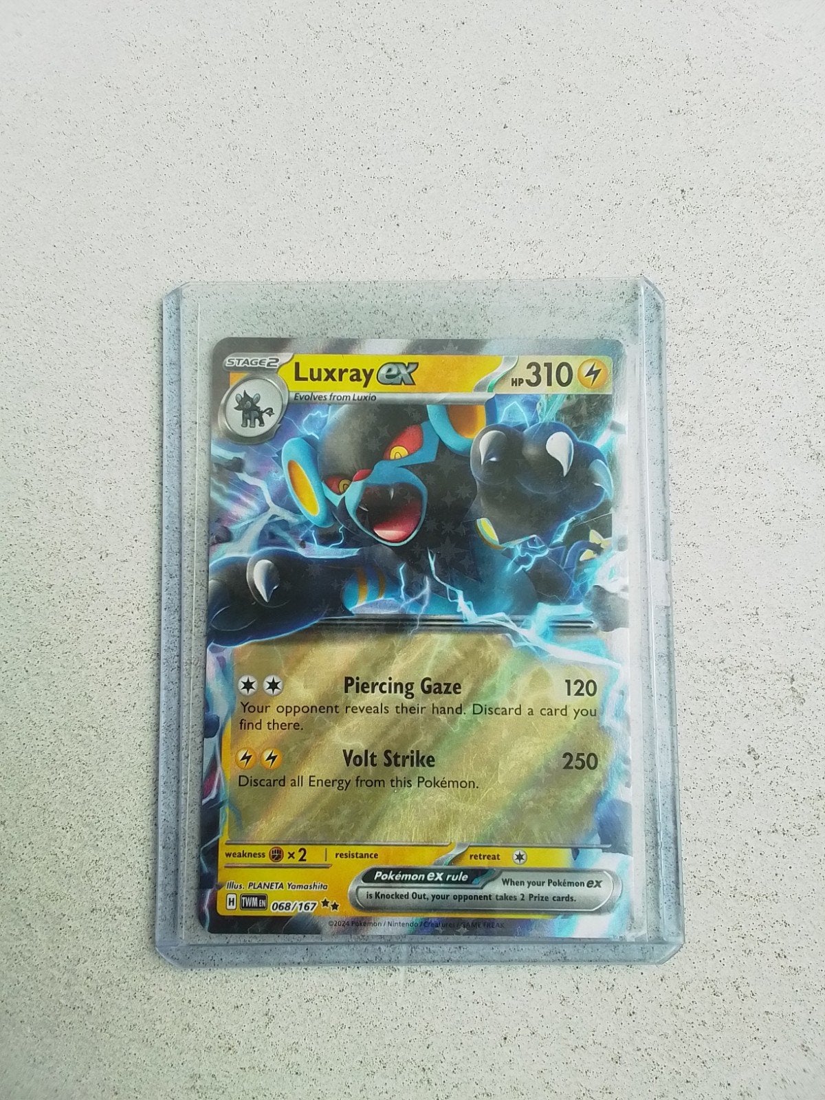 Luxray ex TWM068/167 Twilight Masquerade Pokémon Kaart, Ophalen of Verzenden, Zo goed als nieuw, Losse kaart