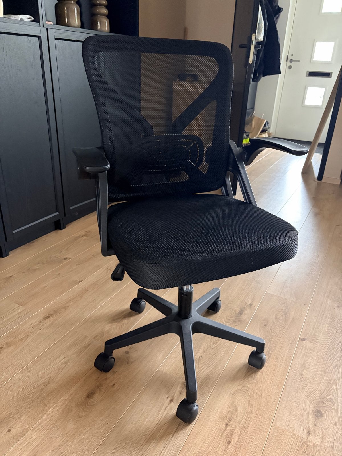 Zwarte Bureaustoel met Mesh Rugleuning, Huis en Inrichting, Bureaustoelen, Gebruikt, Zwart, Ophalen of Verzenden, Bureaustoel