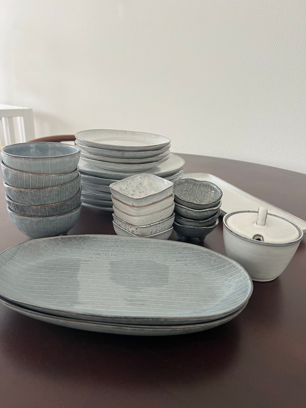 Broste Copenhagen servies set - Nordic sand en Nordic sea, Ophalen, Overige merken, Keramiek, Zo goed als nieuw