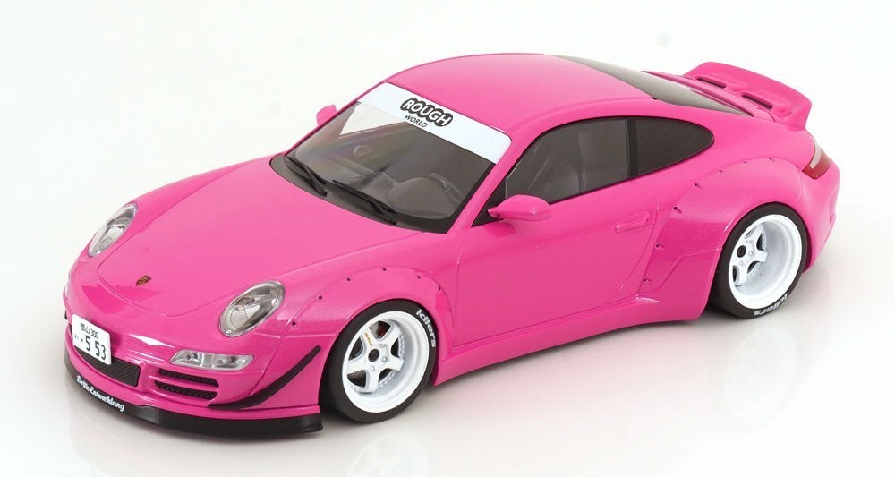 Porsche 911 (997) RWB Roze Metallic / Witte velgen 1-18 Ixo, Overige merken, Tschuiten@hotmail.com, Duitsland, Auto