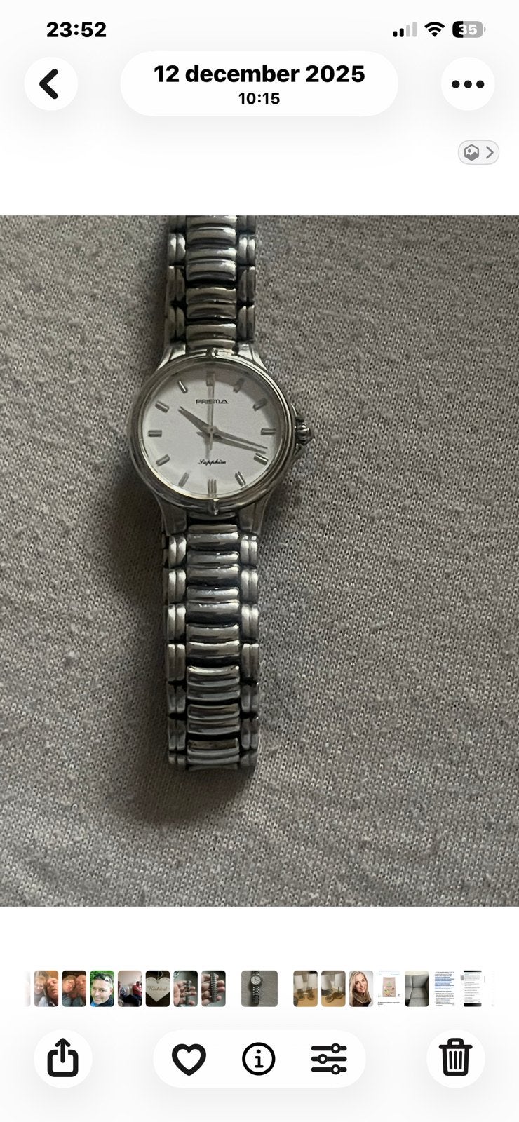 Dames horloge prisma, Ophalen, Zo goed als nieuw, Zilver, Staal