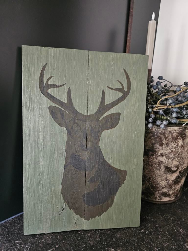 Schilderij hert sober, Huis en Inrichting, Woonaccessoires | Wanddecoraties, Ophalen, Zo goed als nieuw
