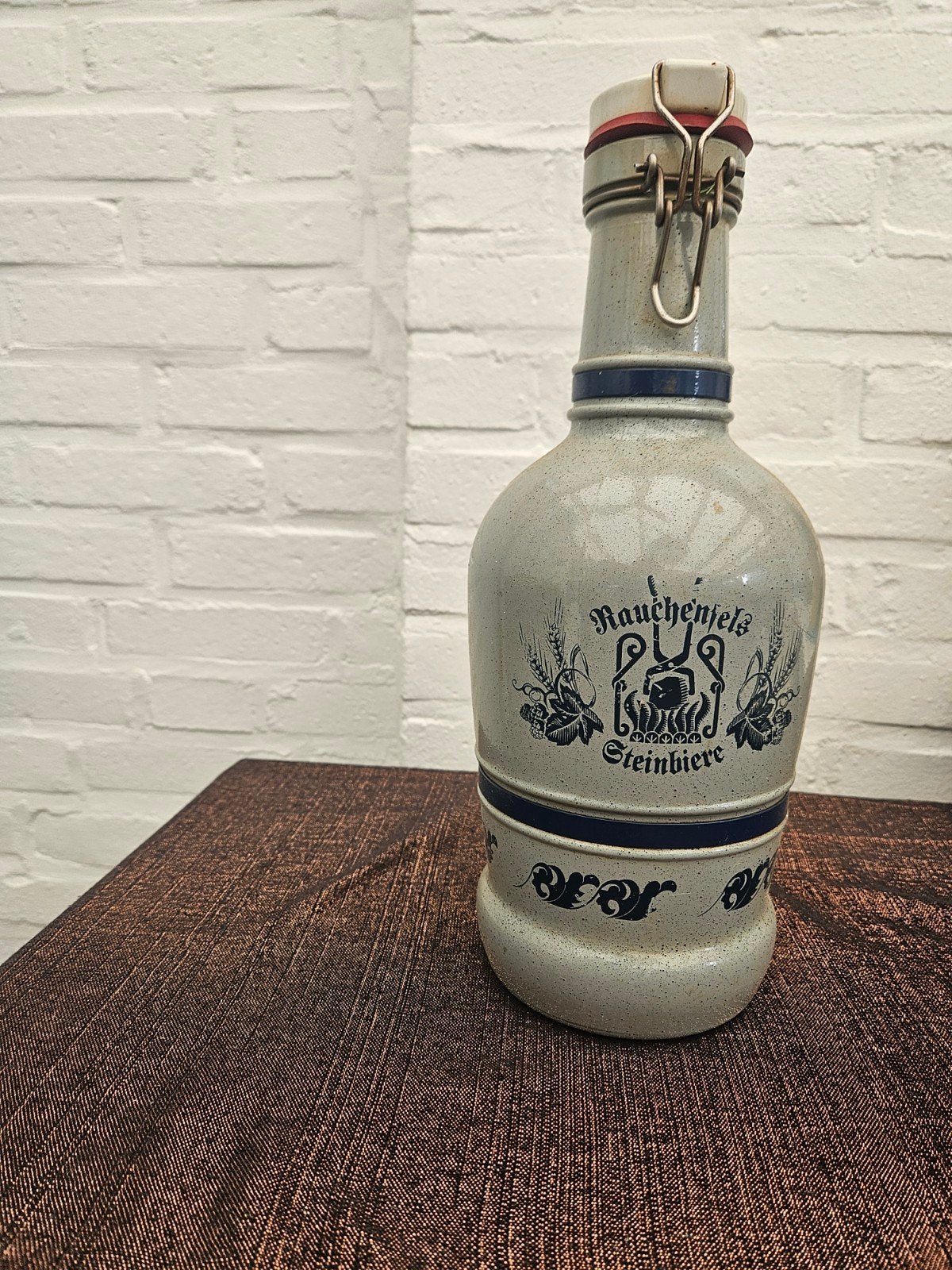 Vintage Stoneware Bierpul met Beugeldop - Rauchfels Steinbi, Antiek en Kunst, Ophalen of Verzenden