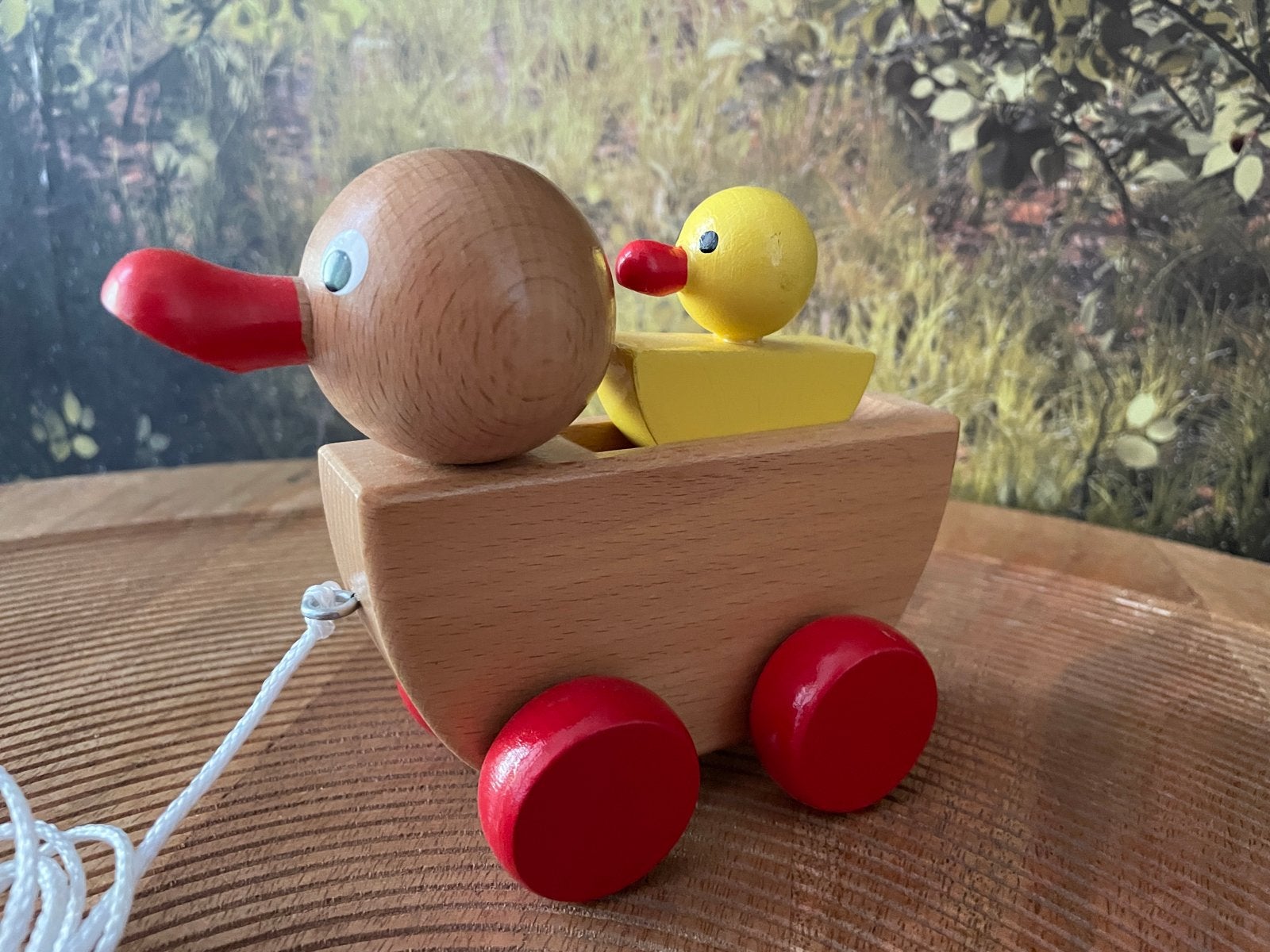 Houten eendje met baby eendje trekspeelgoed Miva, Kinderen en Baby's, Speelgoed | Houten speelgoed, Nieuw, Duw- of Trekspeelgoed