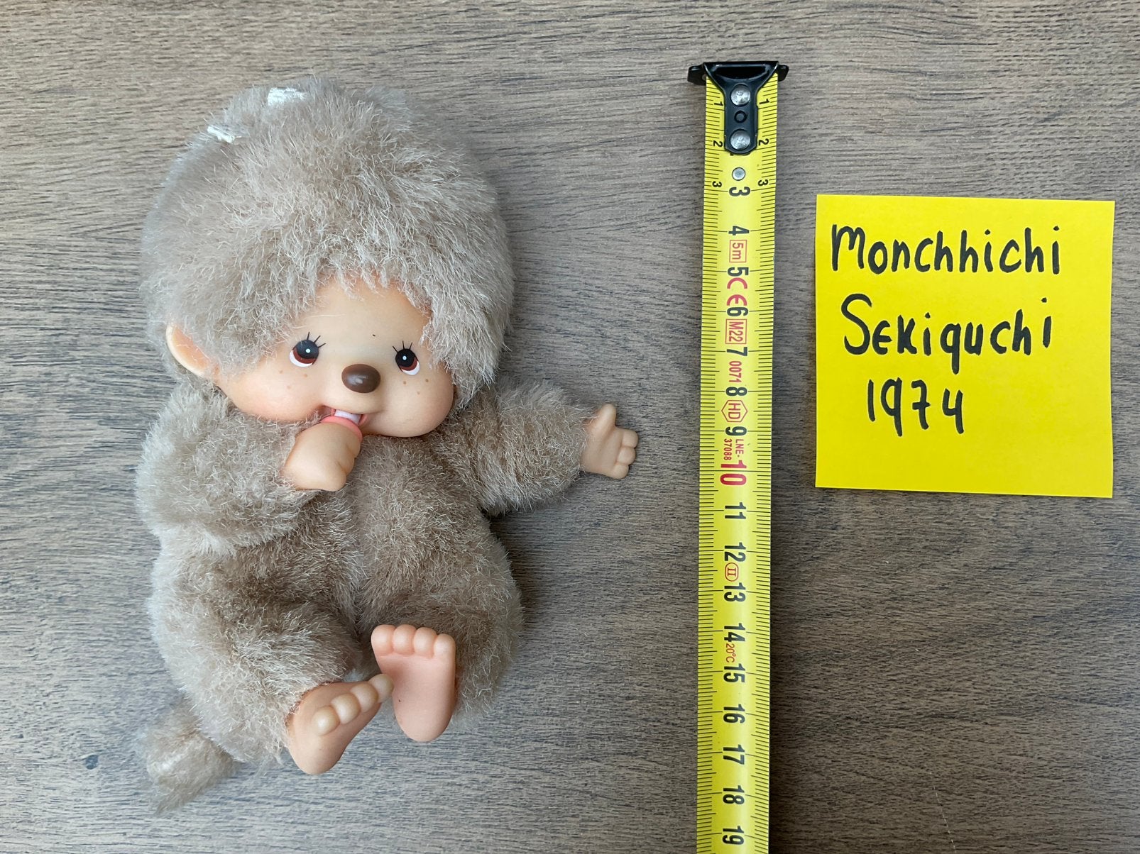Zgan vintage Monchhichi Sekguchi aapje blonde 1974, Ophalen, Zo goed als nieuw