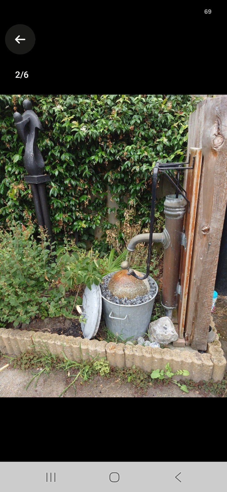 Tuinfontein met handpomp en waterornament, Tuin en Terras, Ophalen, Fontein