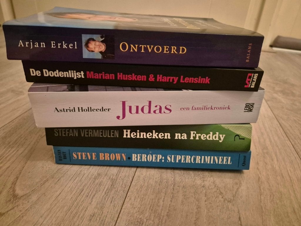 Misdaadboeken:Ontvoerd, Judas,Heineken na Freddy, Dodenlijst, Overige, Diverse auteurs, Ophalen of Verzenden, Zo goed als nieuw