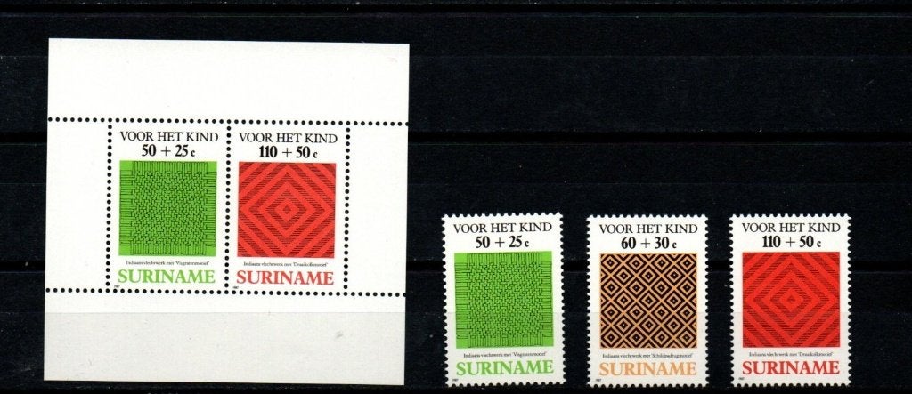 Blok + serie Suriname 1987 postfris, Postzegels en Munten, Postzegels | Suriname, Ophalen of Verzenden