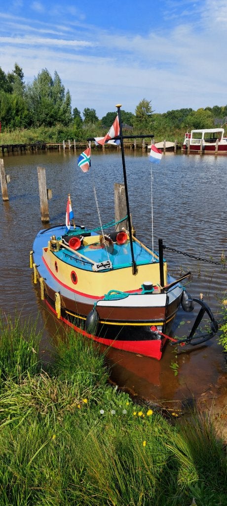 Unieke steilsteven opduwer ca. 1932: vaarklaar, Watersport en Boten, Overige merken, Gebruikt, Binnenboordmotor, 15 pk
