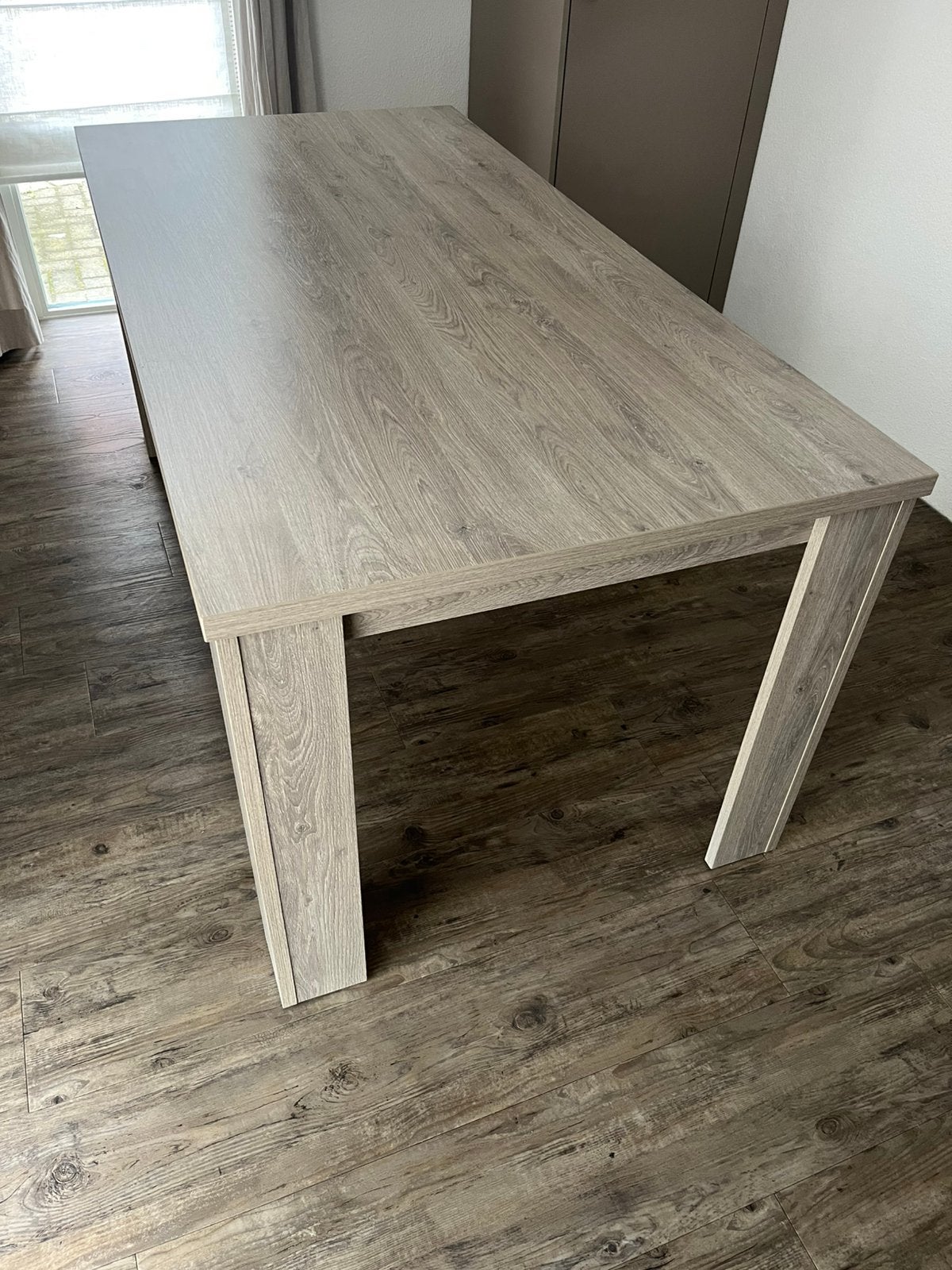 Tafel 180 x 90 x 79 cm houtlook, Huis en Inrichting, Tafels | Eettafels, Ophalen, Gebruikt, 50 tot 100 cm, 150 tot 200 cm