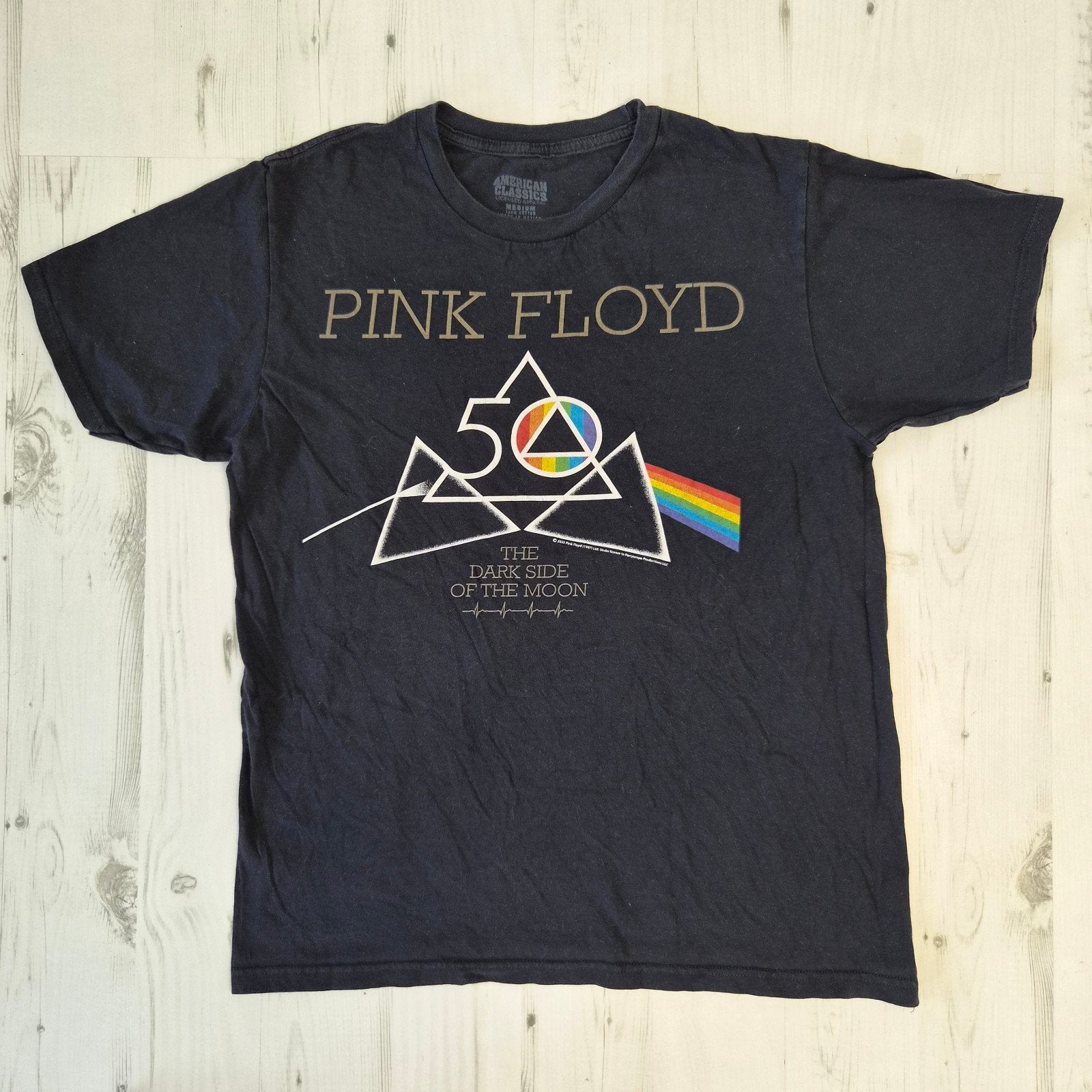 Pink Floyd 50 jaar the Dark Side of the Moon T-shirt maat M, Maat 48/50 (M), Zwart, Ophalen of Verzenden, Zo goed als nieuw