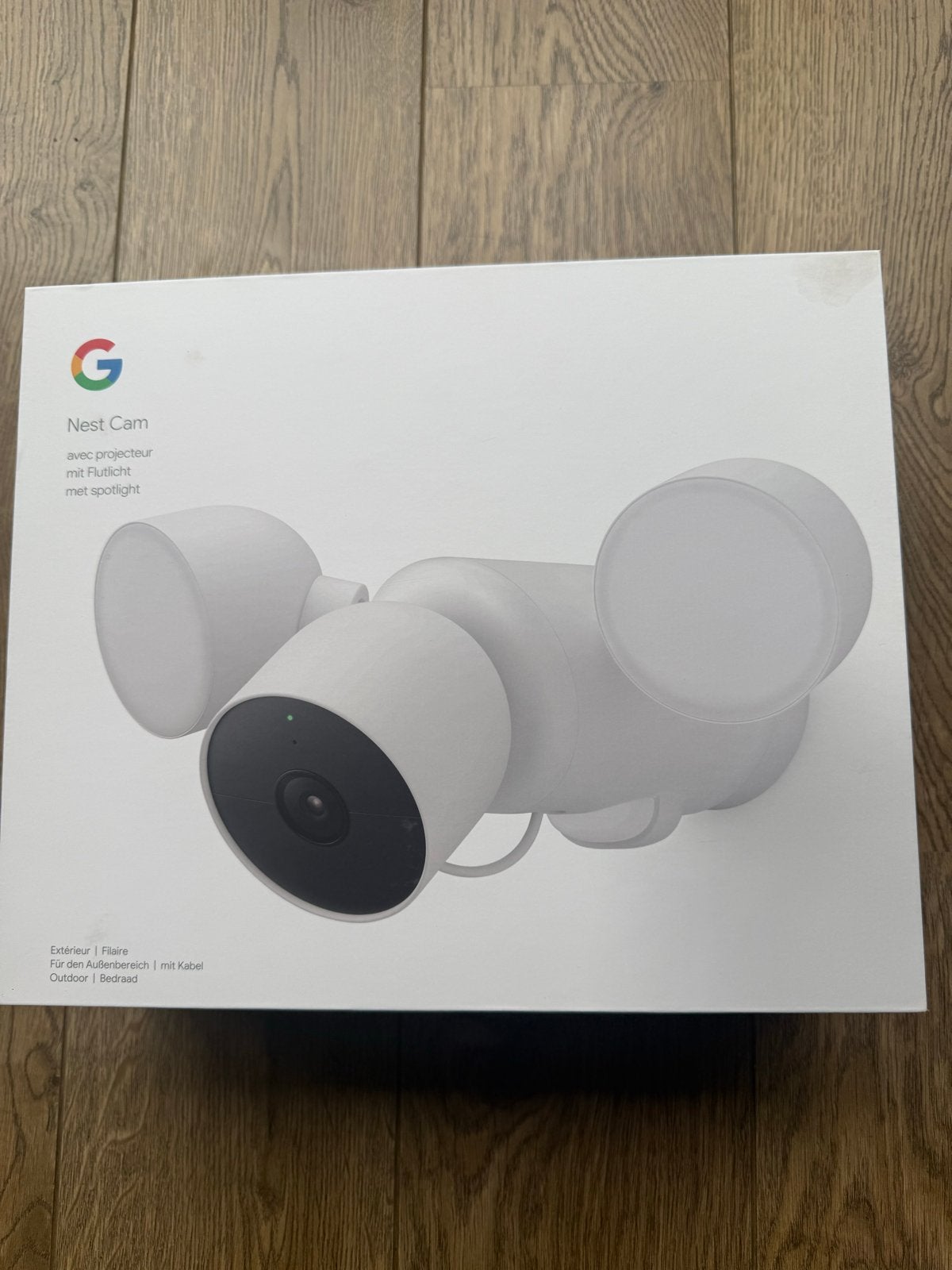 Google Nest Cam met Spotlight - Nieuw in doos, Ophalen of Verzenden, Nieuw, Buitencamera
