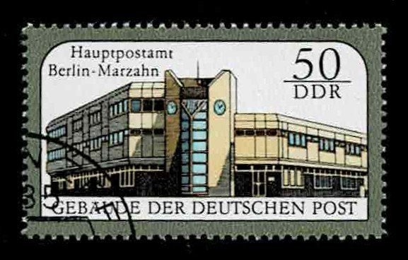 postzegel 2760 DDR Hoofdpostkantoor Berlijn-Marzahn, Ophalen of Verzenden, DDR, Gestempeld