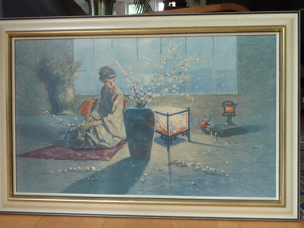 Vintage Art print,Madame Butterfly,Endre Komaromi Kacz,Japan, Antiek en Kunst, Kunst | Schilderijen | Klassiek, Ophalen of Verzenden