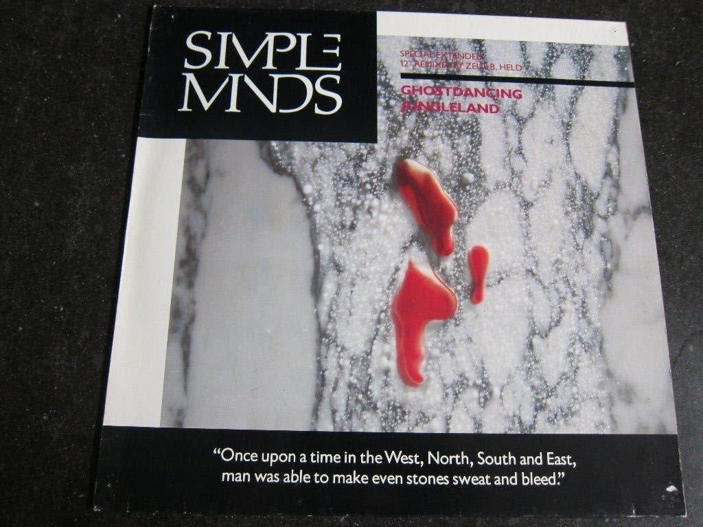 Simple minds - Ghostdancing (vinyl 12 inch), Cd's en Dvd's, Ophalen, Gebruikt, 12 inch, Inclusief binnenhoes