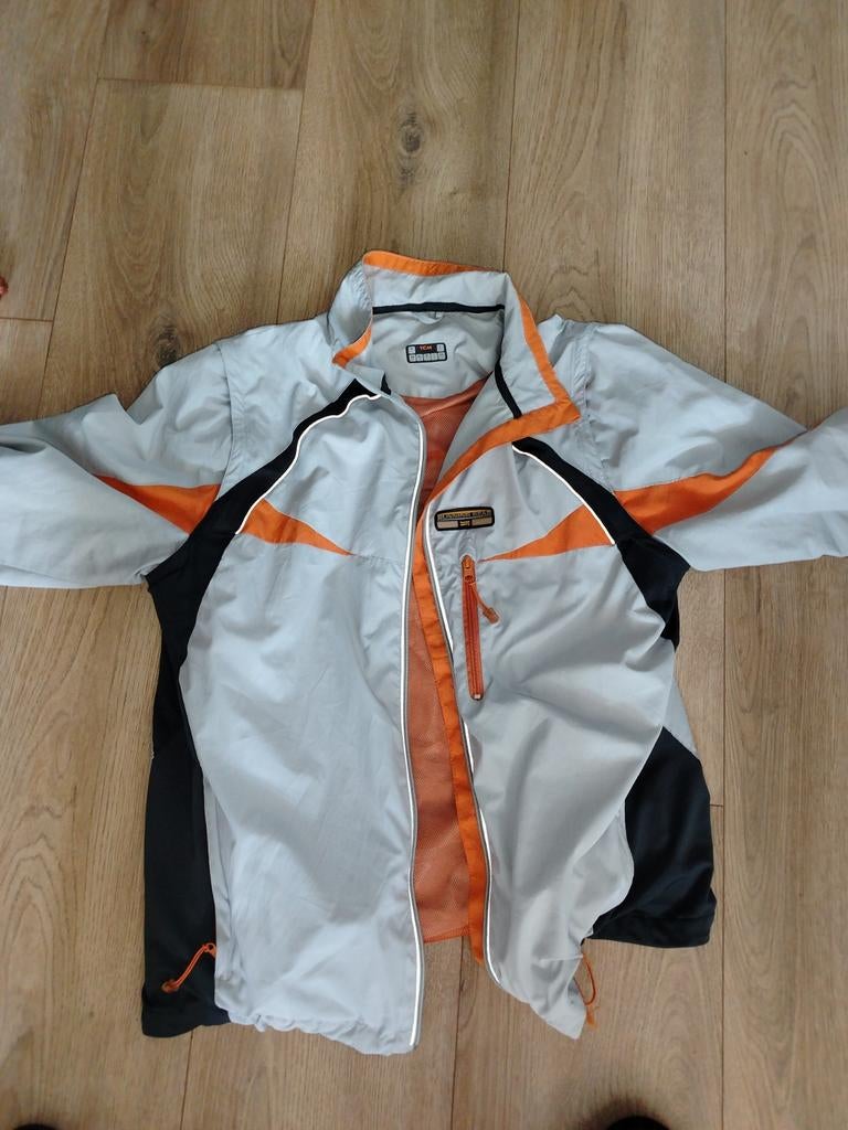 Sportief Windjack - Grijs/Oranje/Zwart, Onbekend, Maat 48/50 (M), Ophalen of Verzenden, Grijs