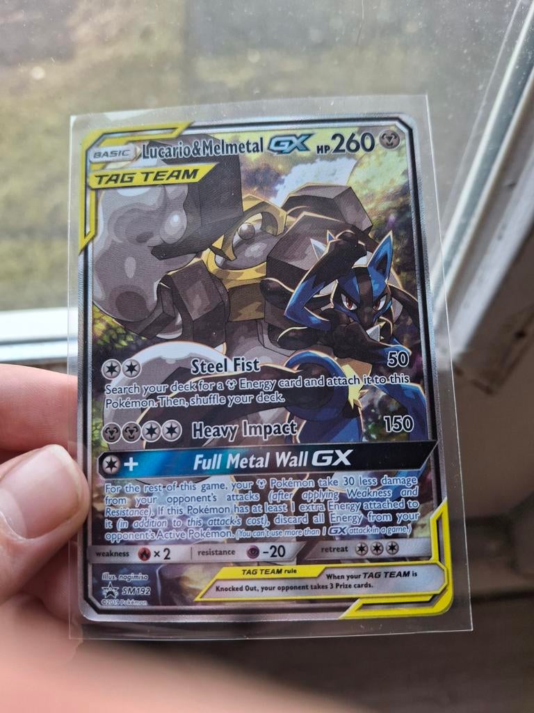 Lucario & Melmetal GX SM192 Promo Mint, Ophalen of Verzenden, Nieuw, Losse kaart, Foil