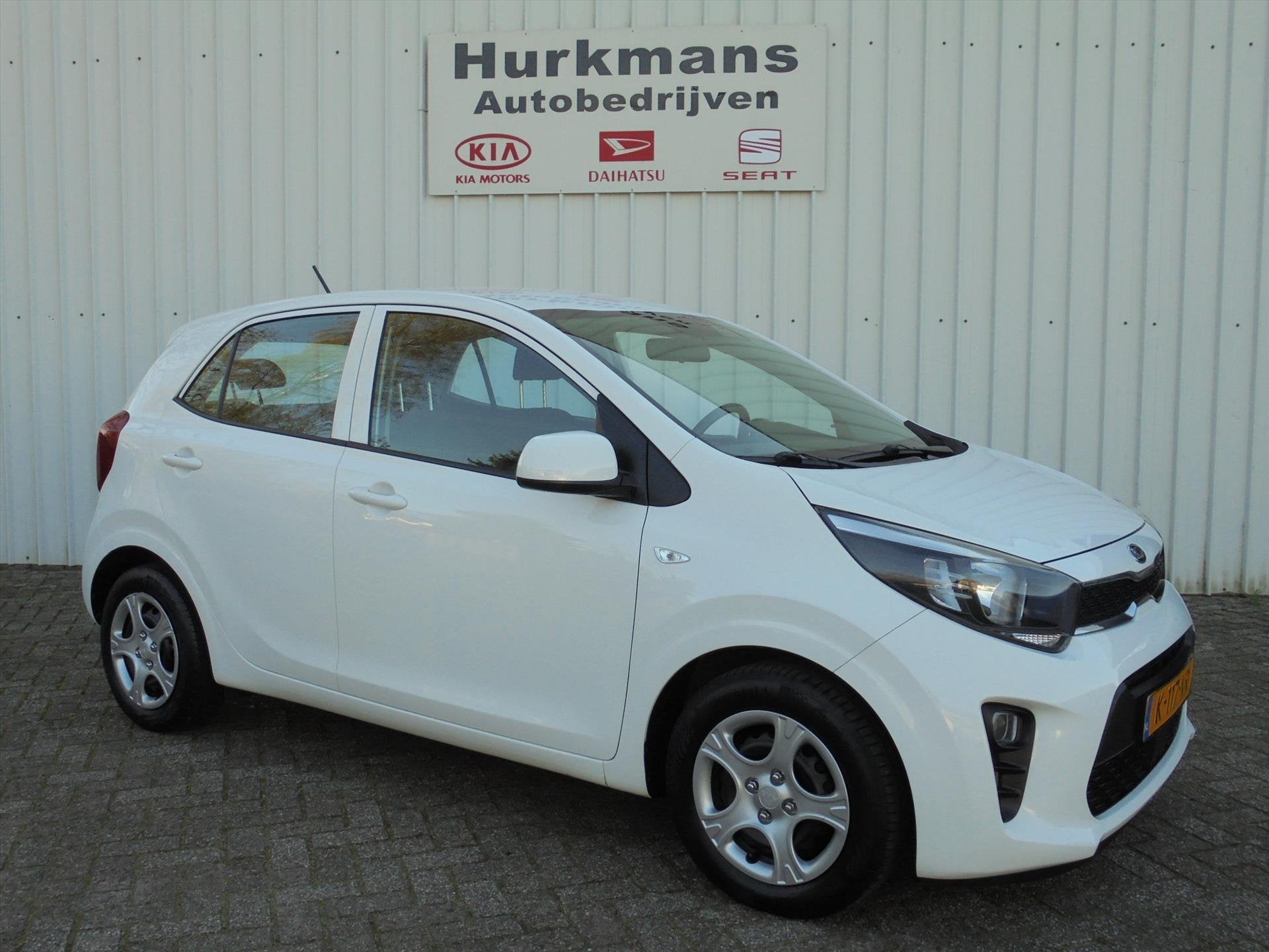 Kia Picanto 1.0i COMFORTLINE AIRCO / CRUISE NL-AUTO, Auto's, Stof, Gebruikt, 4 stoelen, Wit