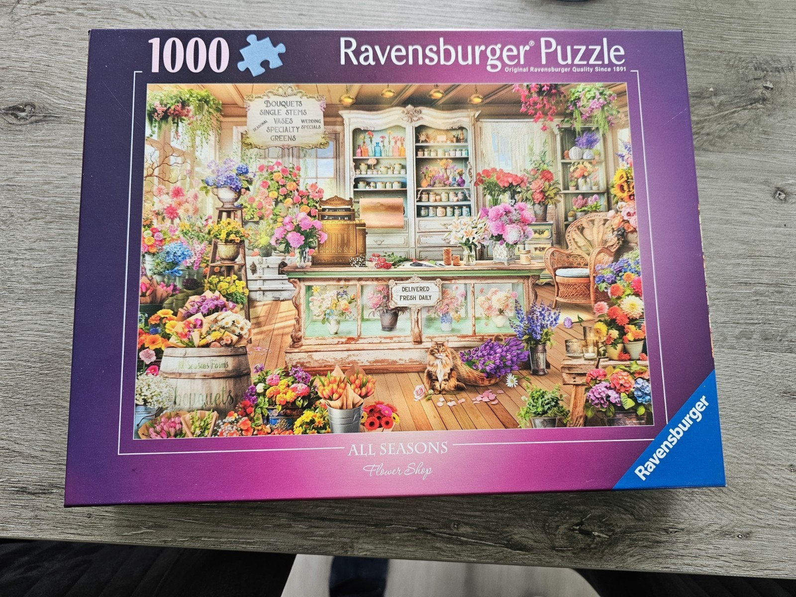 Ravensburger legpuzzel 1000 stukjes bloemenwinkel, Hobby en Vrije tijd, Ophalen of Verzenden, 500 t/m 1500 stukjes, Zo goed als nieuw
