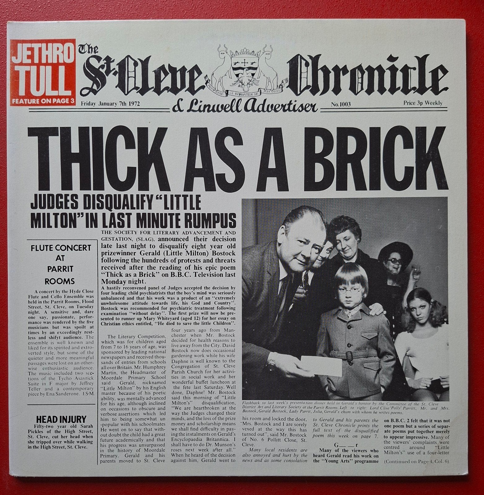 Jethro Tull - Thick as a Brick LP, LP, Rock, Gebruikt, Ophalen of Verzenden