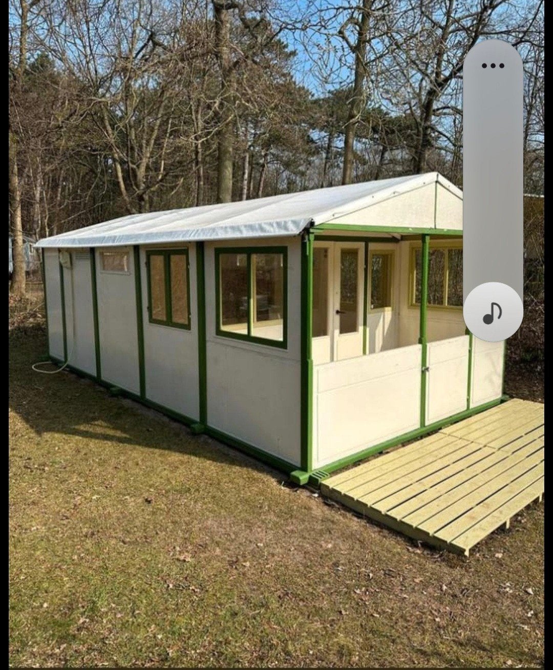 Strandtent met pipowagen te koop, Ophalen