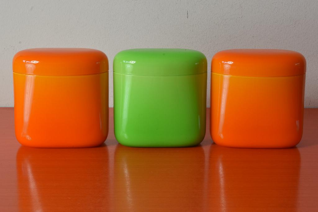 Retro vintage stijl Guzzini Art & Cafè voorraadbussen, Ophalen of Verzenden, Zo goed als nieuw, Overige materialen, Pot, Bus of Blik