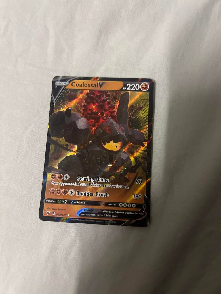 Pokemon Kaart Coalossal V Ultra Rare 220HP, Ophalen of Verzenden, Zo goed als nieuw, Losse kaart, Foil