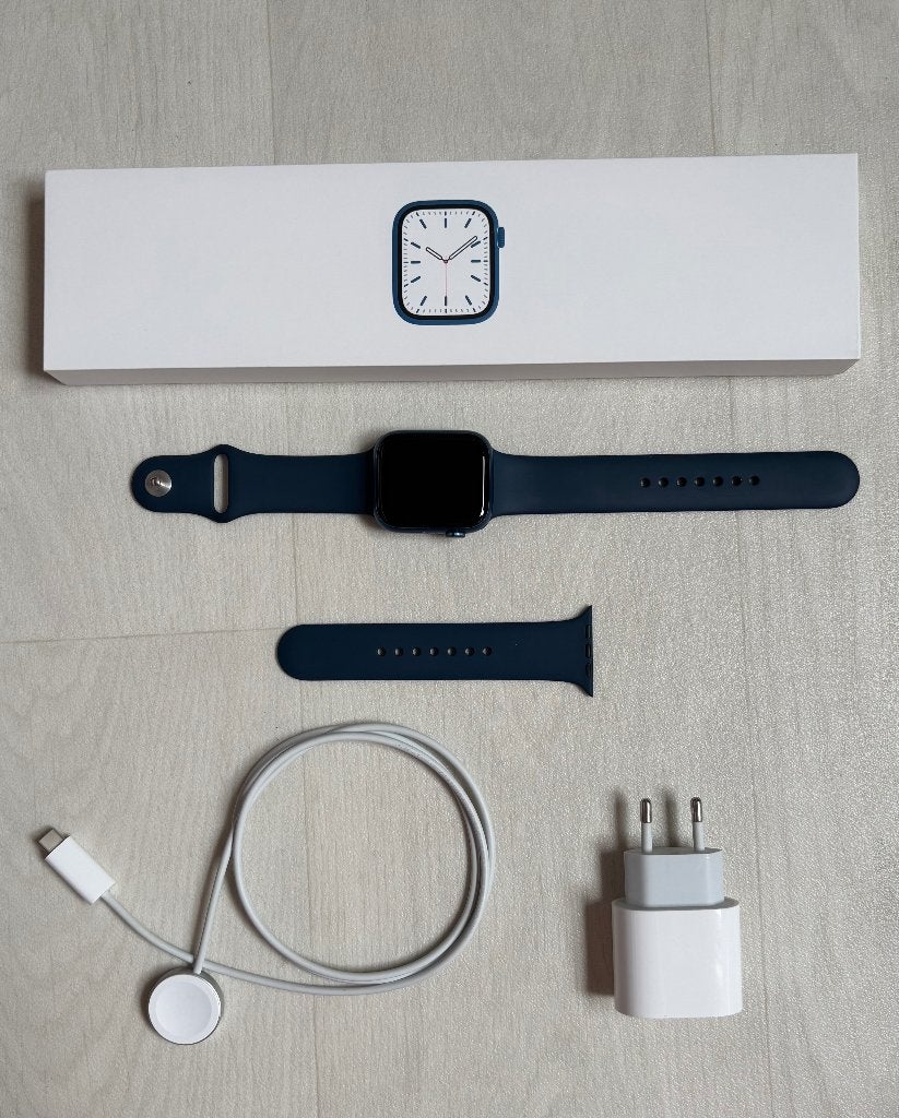 Apple watch series 7 blauw, Sieraden, Tassen en Uiterlijk, Smartwatches, Apple Watch ⌚️, Blauw, IOS, Ophalen of Verzenden