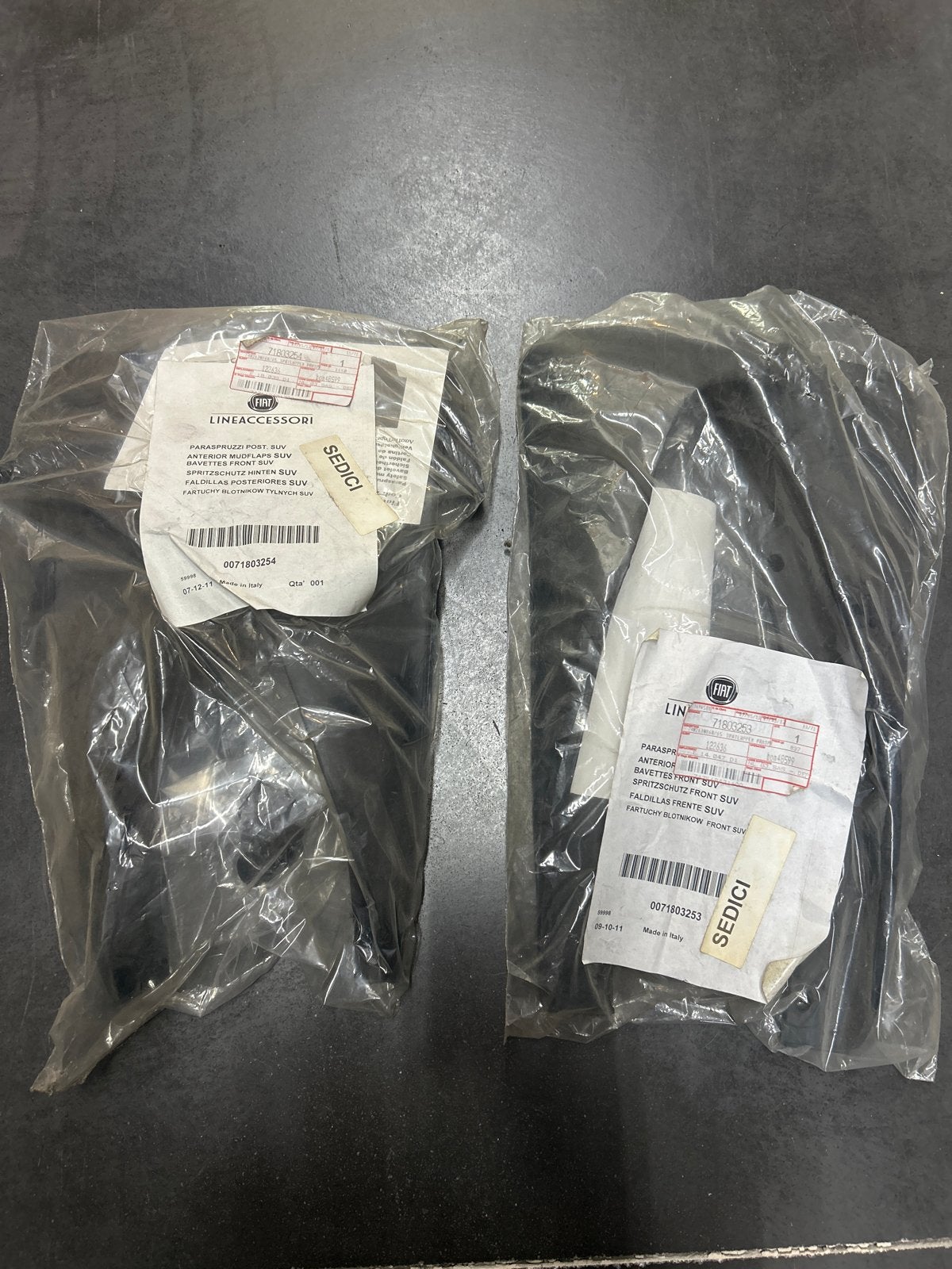 Spatlappenset Fiat Sedici voor- en achterzijde nieuw, Voor, Nieuw, Ophalen of Verzenden, Spatbord