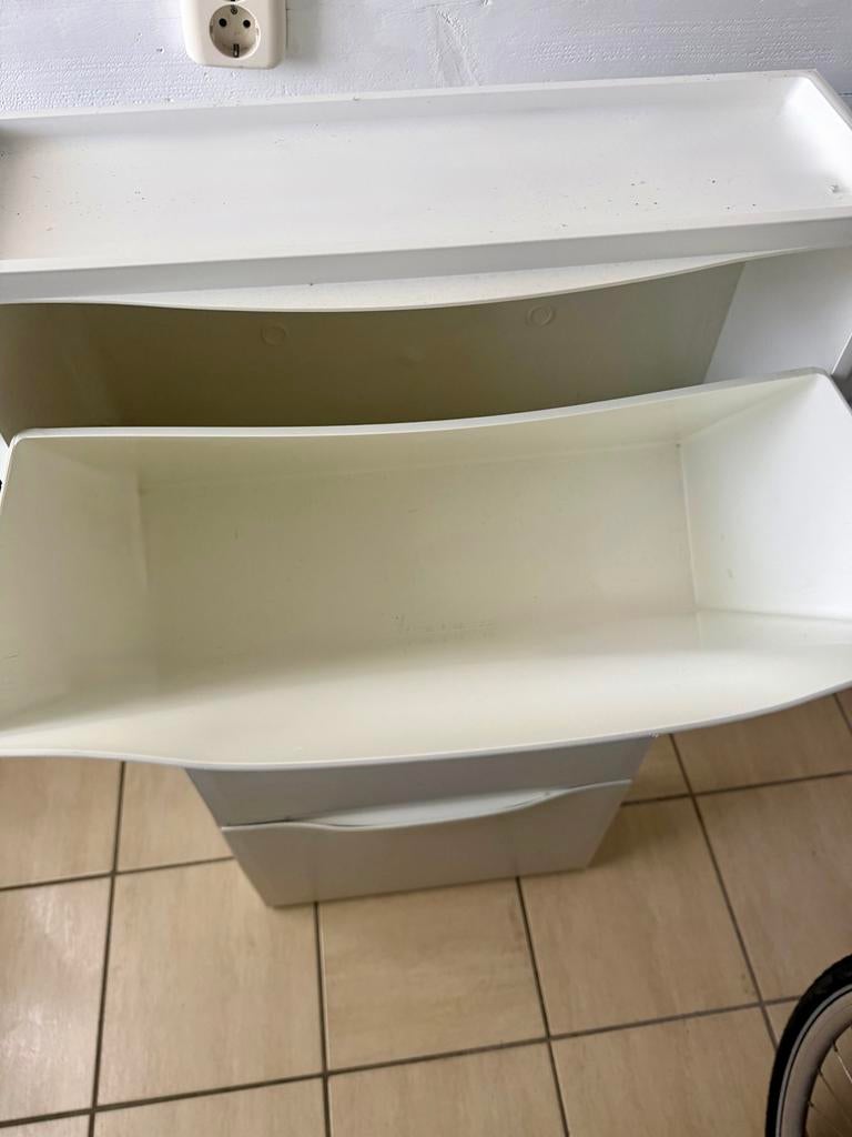Witte schoenenkast met 3 lades, Ophalen, Gebruikt