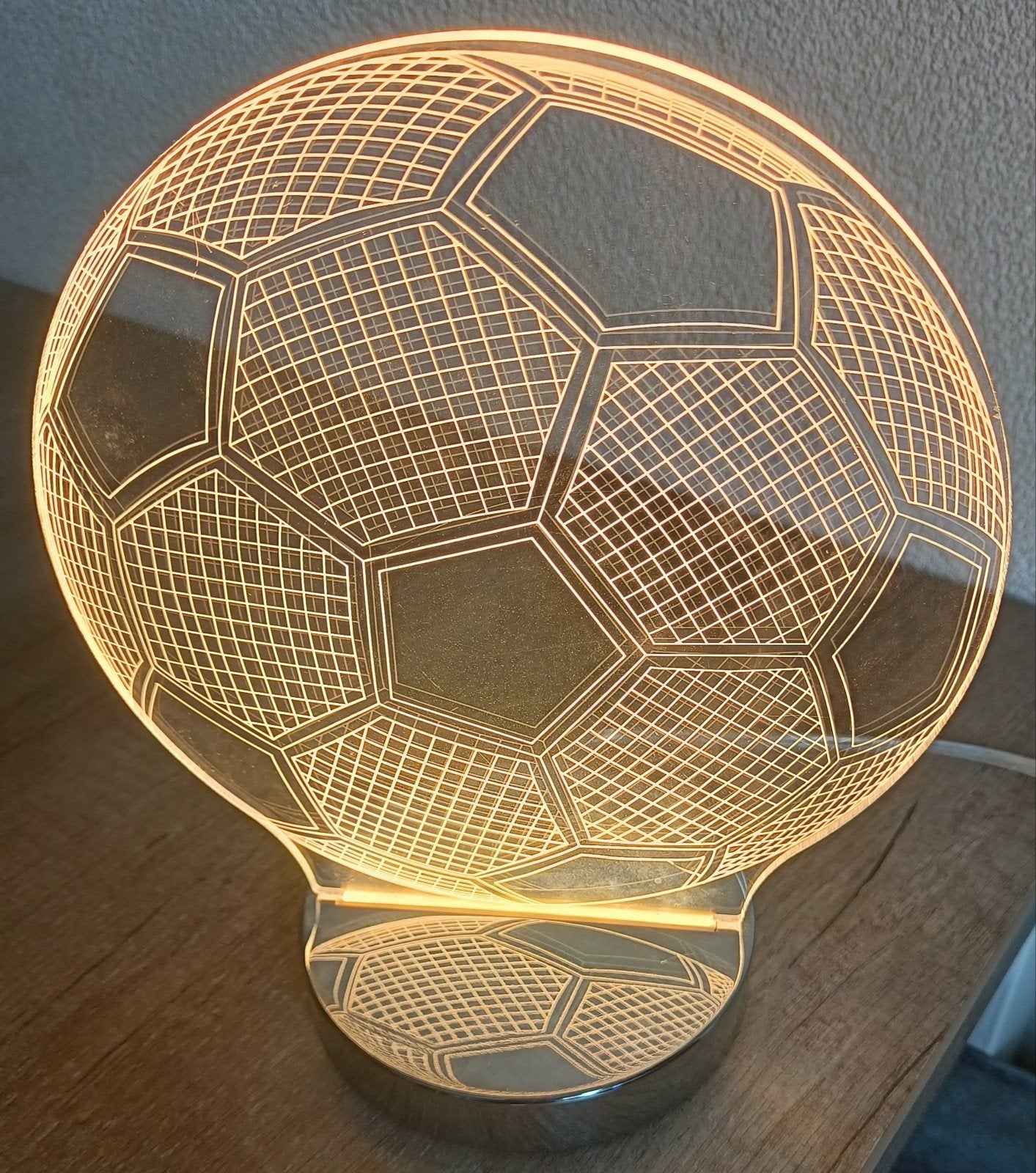 3D Voetbal Lamp LED Nachtlampje – WK Voetbal, Ophalen of Verzenden, Zo goed als nieuw, Kinderlamp